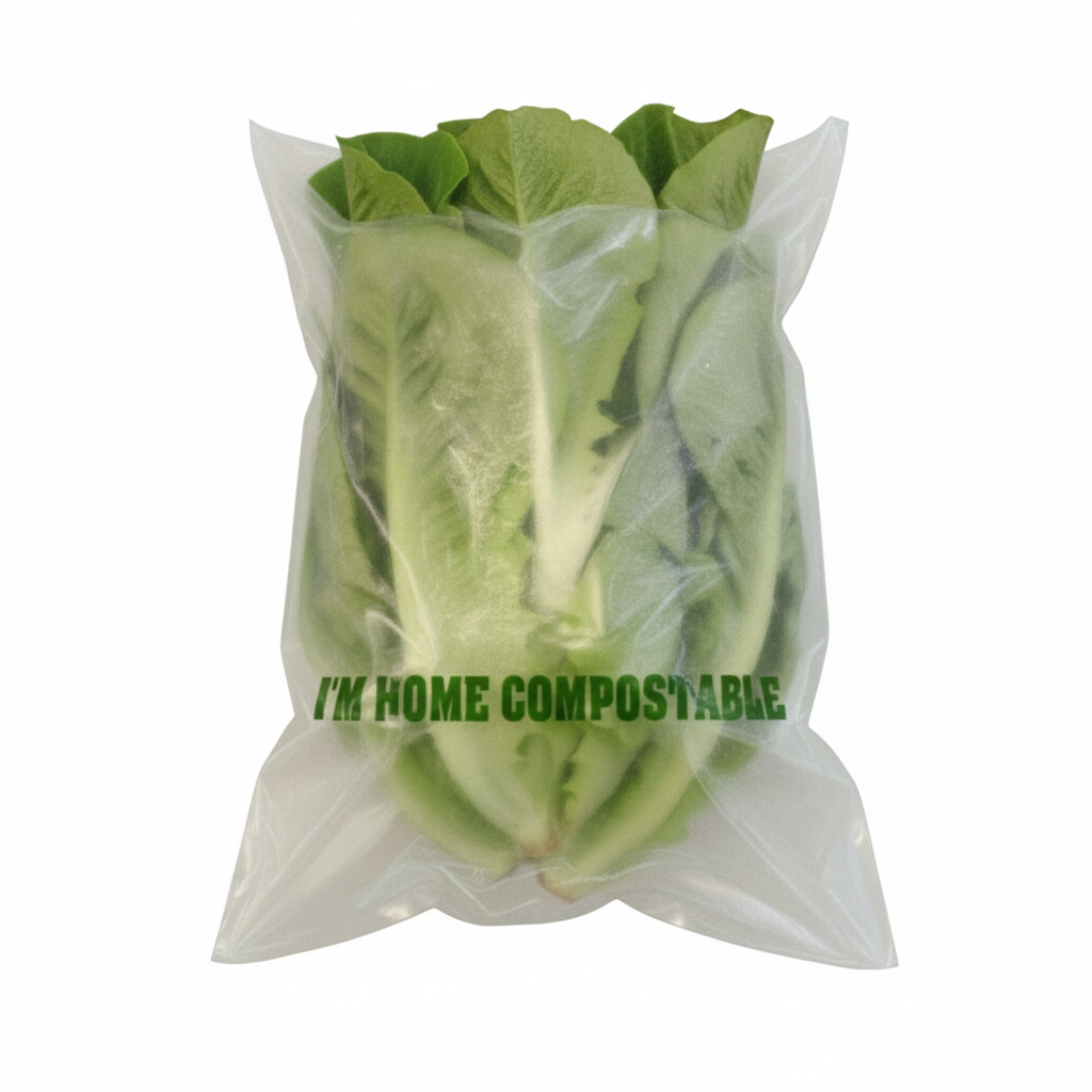 Home copost bags with lettuce blank